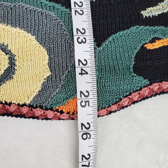 Peruvian Connection Sz S Fiber Rich Birds Fish Art-To-Wear Round Luxury Sweater - Picture 12 of 12